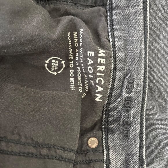 American Eagle 90s Bootcut Jeans Womens Black Cotton Blend Size 14 Short - Picture 12 of 12